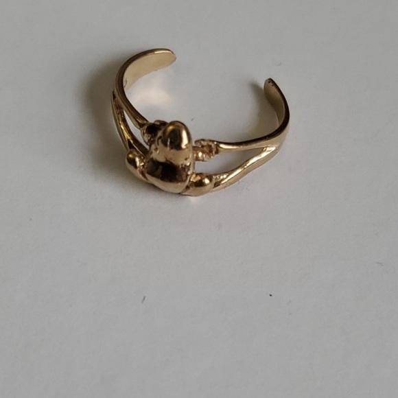 10K Gold Frog Mid Finger Ring or Toe Ring / Adjustable - Picture 5 of 8